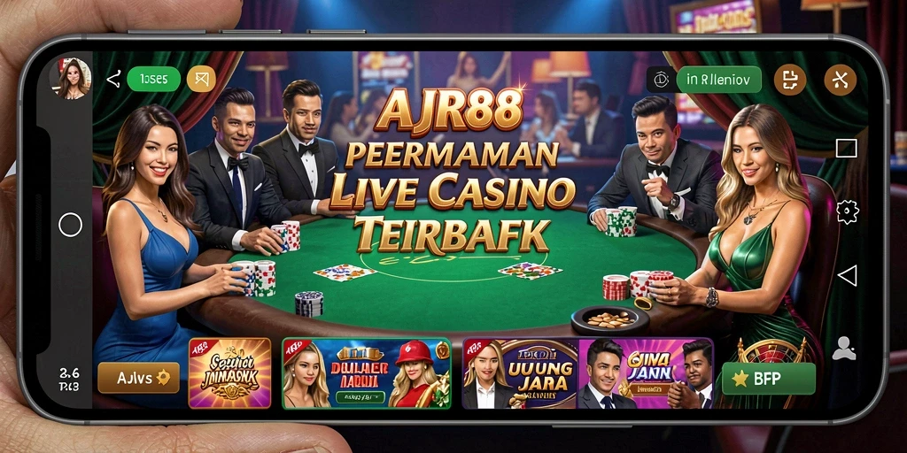 Tampilan gameplay Live Casino AJR88 dengan dealer yang profesional dan interaktif.