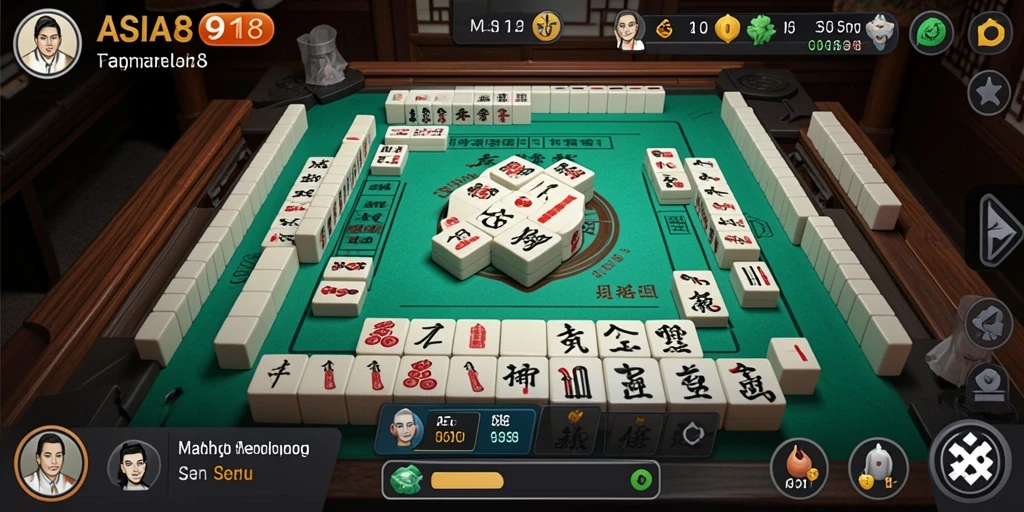 Screenshot gameplay ASIA918 menampilkan tampilan intuitif dan desain Mahjong yang menarik.