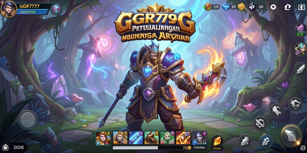 Screenshot GGR7777 menampilkan aksi pertempuran seru di dunia fantasi.