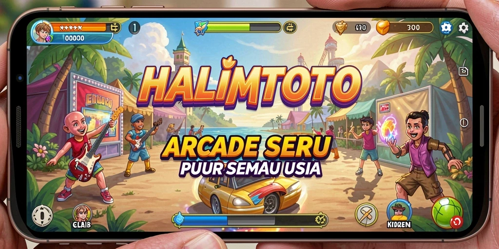 Tampilan utama gameplay HALIMTOTO yang penuh aksi seru.