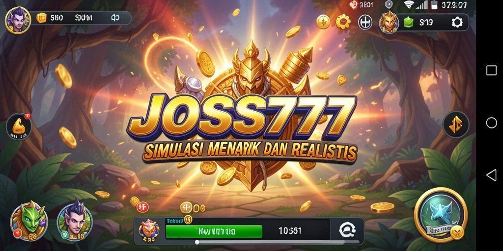 Screenshot utama JOSS777 menampilkan gameplay simulasi yang mendebarkan.
