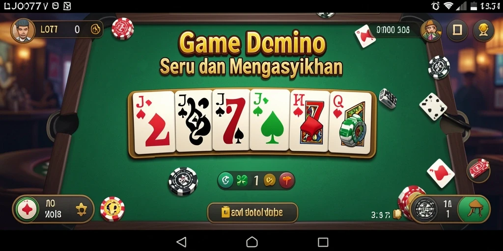 Menampilkan gameplay seru dari LJO777 dalam permainan Domino.