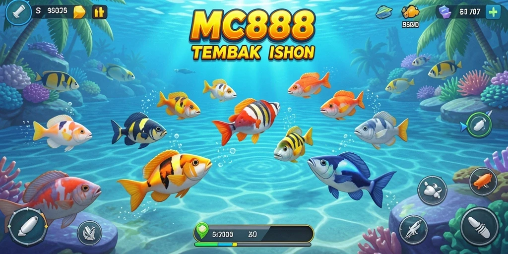 Tampilan gameplay Tembak Ikan di MC888 yang mendebarkan.